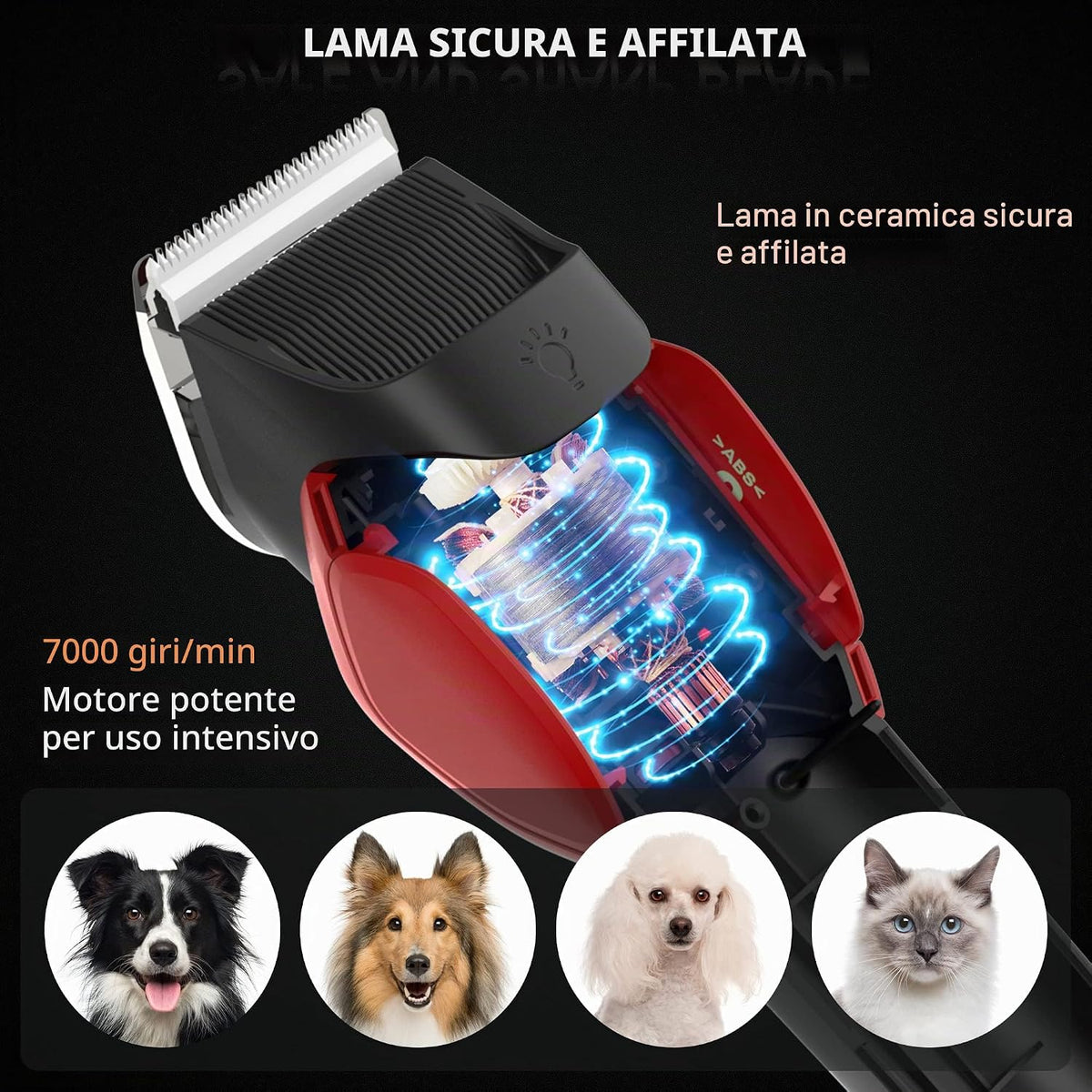 Dog Cat Pet Clippers Rasoio Elettrico Pet Grooming Trimmer Kit Ricaricabile Cordless Basso Rumore Professionale Pet Trimmer Set