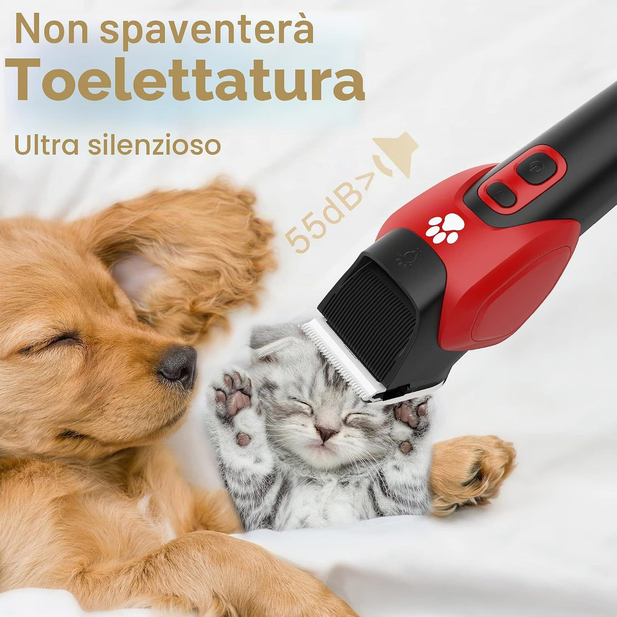 Dog Cat Pet Clippers Rasoio Elettrico Pet Grooming Trimmer Kit Ricaricabile Cordless Basso Rumore Professionale Pet Trimmer Set