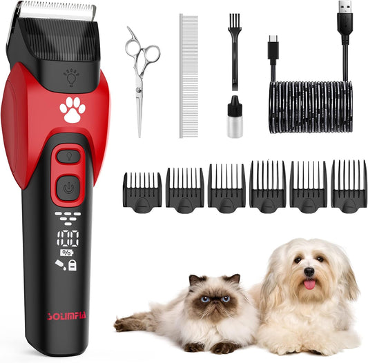 Dog Cat Pet Clippers Rasoio Elettrico Pet Grooming Trimmer Kit Ricaricabile Cordless Basso Rumore Professionale Pet Trimmer Set