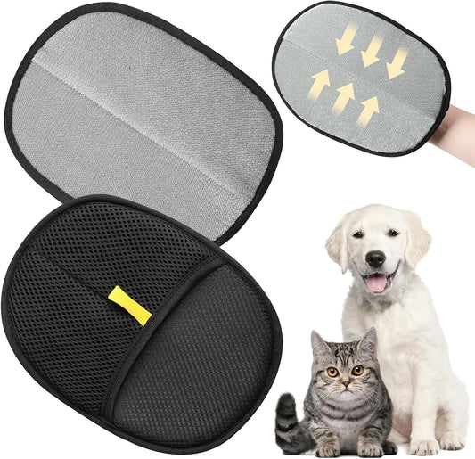 Pet Grooming Gloves, Double-Sided Pet Grooming Gloves, Pets Static Hair Removal Glove, Removal Glove for Pets Hair, Applica Può Rimuovere Rapidamente Peli Vesti